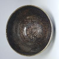 [stock No : 24] Handmade Beaten Therapy Bowl With Etching And Carving [a], [crown Chakra], [select Accessories]