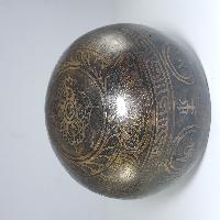 [stock No : 24] Handmade Beaten Therapy Bowl With Etching And Carving [a], [crown Chakra], [select Accessories]