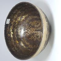 [stock No : 26] Handmade Beaten Therapy Bowl With Etching And Carving [c], [root Chakra]