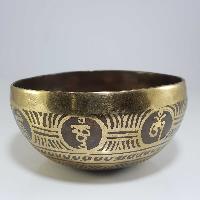 [stock No : 38] Handmade Beaten Therapy Bowl With Etching And Carving [b], [crown Chakra], [select Accessories]