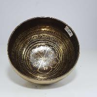 [stock No : 38] Handmade Beaten Therapy Bowl With Etching And Carving [b], [crown Chakra], [select Accessories]