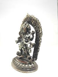 Statue Of Mahakala Four Arms Chocolate Oxidized