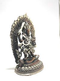 Statue Of Mahakala Four Arms Chocolate Oxidized