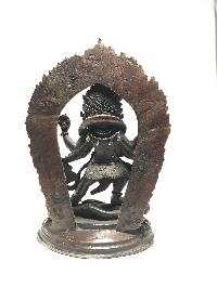 Statue Of Mahakala Four Arms Chocolate Oxidized