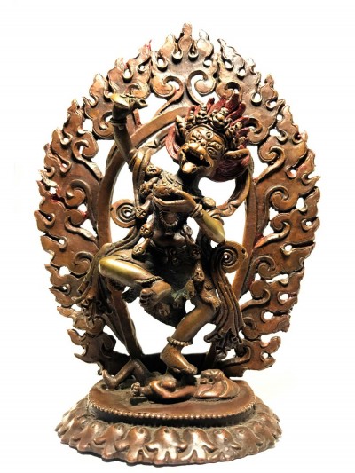 Statue Of Simhamukha Yogini, Senge Dongma Chocolate Oxidized