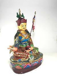 Statue Of Padmasambhava [gold Plated] And [traditional Color Finishing]