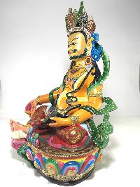 Statue Of Yellow Jambhala [gold Plated] And [traditional Color Finishing]