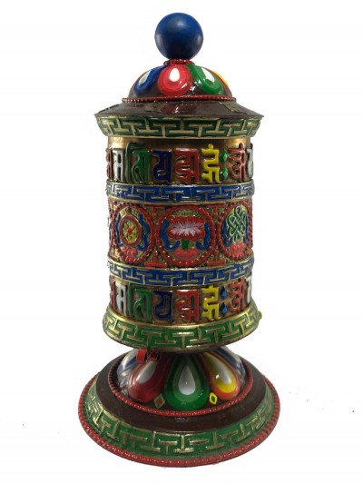 Table Stand Prayer Wheel With Color Painted