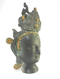Statue Of Green Tara Head Black Finishing
