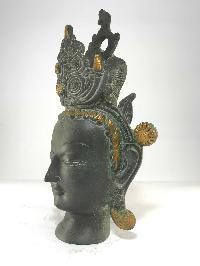 Statue Of Green Tara Head Black Finishing