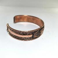 Metal Bracelet Copper With Om Mani Padme Hum, Free Size