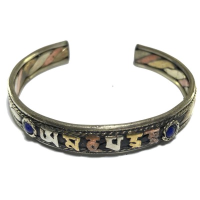 Metal Bracelet With Om Mani Padme Hum