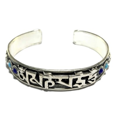 Metal Bracelet With Om Mani Padme Hum