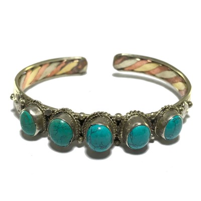 Metal Bracelet With Five Stones