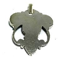 Tibetan Buddha Eye Metal Pendant With Stone Setting