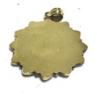 Tibetan Buddha Eye Metal Pendant With Stone Setting