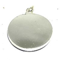 Tibetan Om Mani Padme Hum And Buddha Eye Metal Pendant With Stone Setting