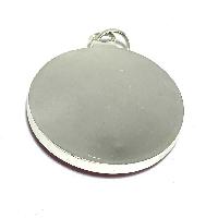 Tibetan Kalachakra Metal Pendant With Stone Setting