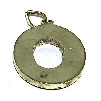 Tibetan Om Mani Padme Hum Metal Pendant With Stone Setting