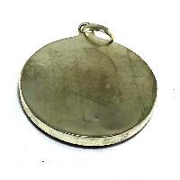 Tibetan Om Metal Pendant With Stone Setting