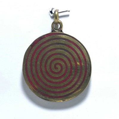 White Metal Sprial Pendant With Stone Setting