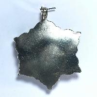 White Metal Om Mani Padme Hum Pendant With Stone Setting
