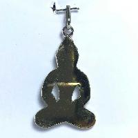 White Metal Buddha Pendant With Stone Setting