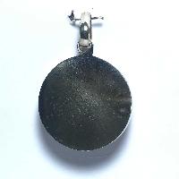 White Metal Red Om Pendant With Stone Setting