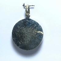 White Metal Buddha Eye Mandala Pendant With Stone Setting