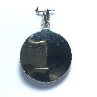 White Metal Buddha Pendant With Stone Setting