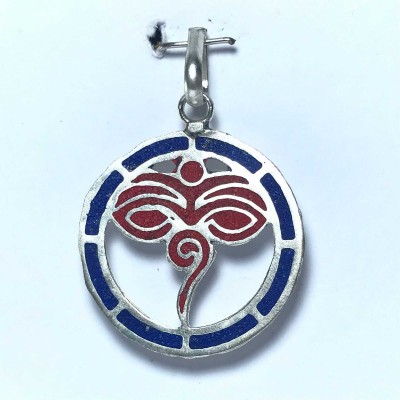 White Metal Buddha Eyet Pendant
