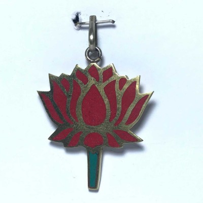 White Metal Lotus Pendant