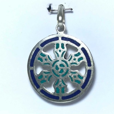 White Metal Triple Dorje Pendant