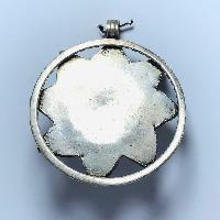 Metal Flower Pendant With Stone Setting