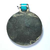 Metal Spiral Pendant With Stone Setting