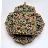 Tibetan Green Tara Pendant With Real Stone Setting