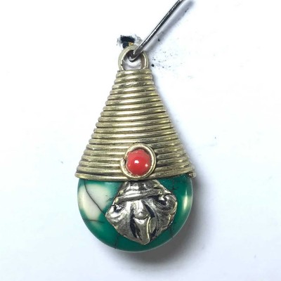 Metal Pendant With Imitation Stone