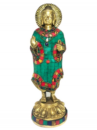 Statue Of Standing Dipankara Buddha With [stone Setting]