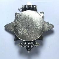 Metal Double Side Om Pendant With [stone Setting]
