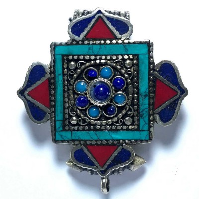 Metal Double Side Pendant With [stone Setting]