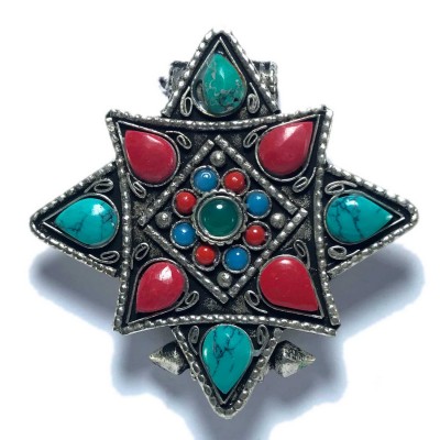 Metal Double Side Pendant With [stone Setting]
