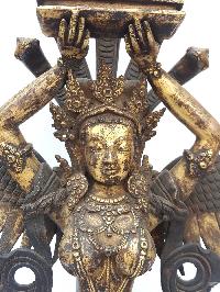 Tibetan Statue Of Naga Kanya [full Fire Gold Plated], Antique Finishing