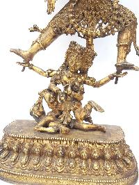 Tibetan Statue Of Siddhi Lakshmi [full Fire Gold Plated], Antique Finishing
