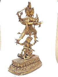 Tibetan Statue Of Siddhi Lakshmi [full Fire Gold Plated], Antique Finishing