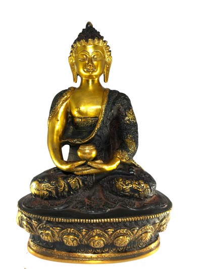Statue Of Amitabha Buddha With Antique Finishing