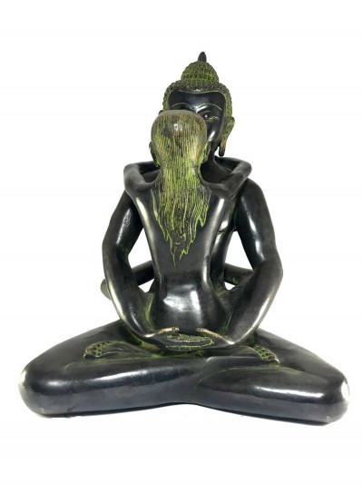 Statue Of Samantabhadra In Antique Finishing