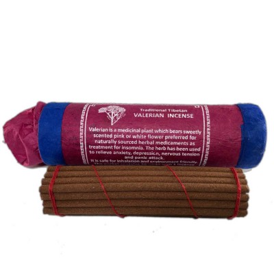 Valerian Incense: Tibetan Herbal Tube Incense, [30 Sticks], [incense Holder]