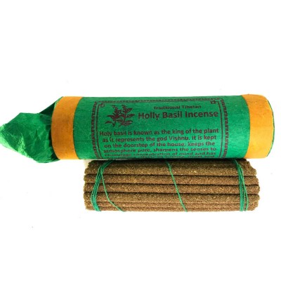 Holly Basil Incense: Tibetan Herbal Incense, [30 Sticks], [incense Holder]