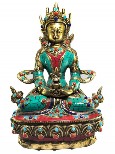 Statue Of Amitayus, With [stone Setting]