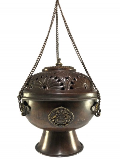 Tibetan Copper Incense Burner, [antique Finishing], [hanging & Swinging]